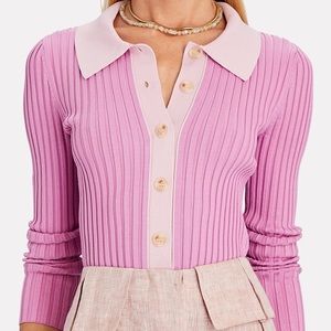 Jonathan Simkhai Elsie Rib Polo Cardigan